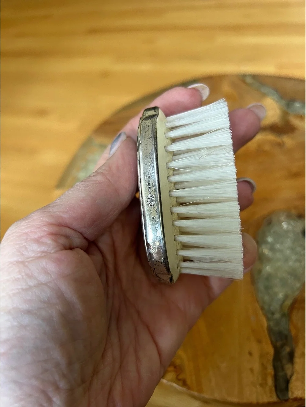 Vintage Sterling Silver Small Hand Brush